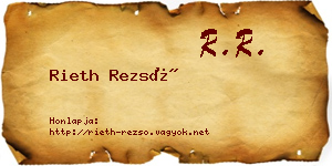 Rieth Rezső névjegykártya